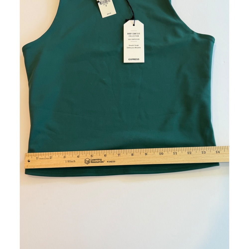 Express Body Contour High Compression High Neck Tank Top Green Medium NWT - Picture 4 of 6